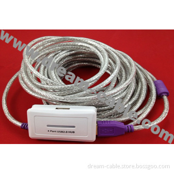 Popular USB 2.0 Active Extension Cable with 4 Port Hub